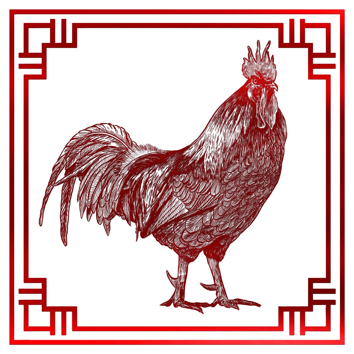 Chinese Zodiac Holographic Sticker - 10 - Rooster Decorative Stickers JoyousJoyfulJoyness