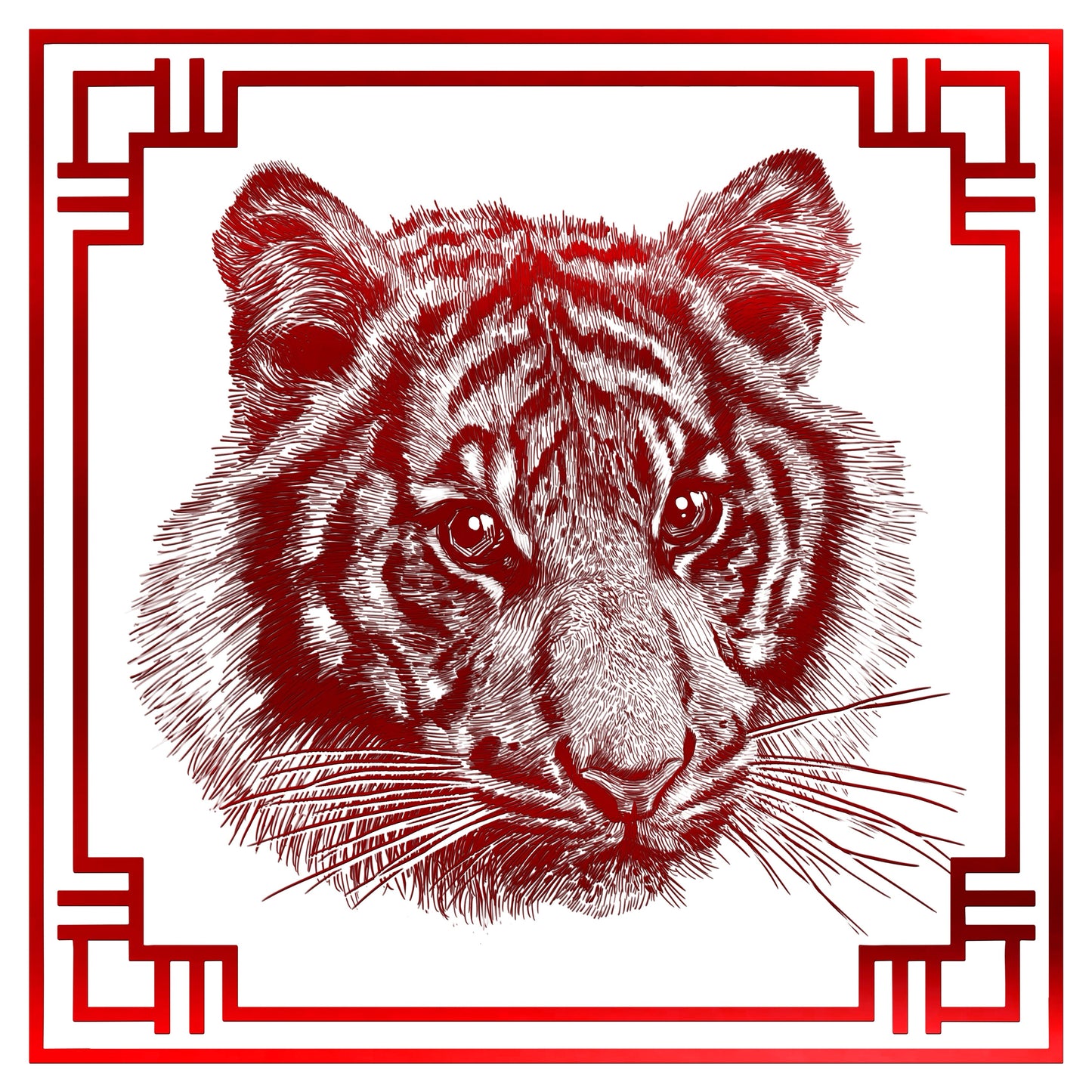 Chinese Zodiac Holographic Sticker - 03 - Tiger Decorative Stickers JoyousJoyfulJoyness