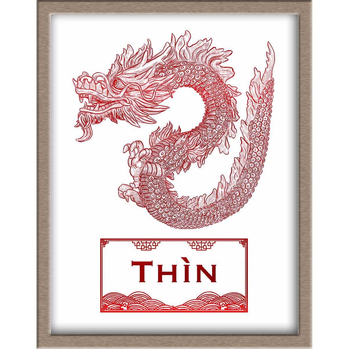 Vietnamese Zodiac Foiled Print - 05 - Dragon Posters, Prints, & Visual Artwork JoyousJoyfulJoyness