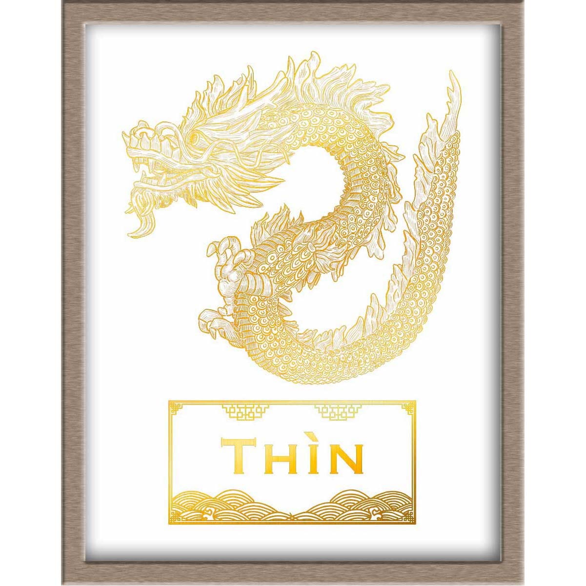 Vietnamese Zodiac Foiled Print - 05 - Dragon Posters, Prints, & Visual Artwork JoyousJoyfulJoyness