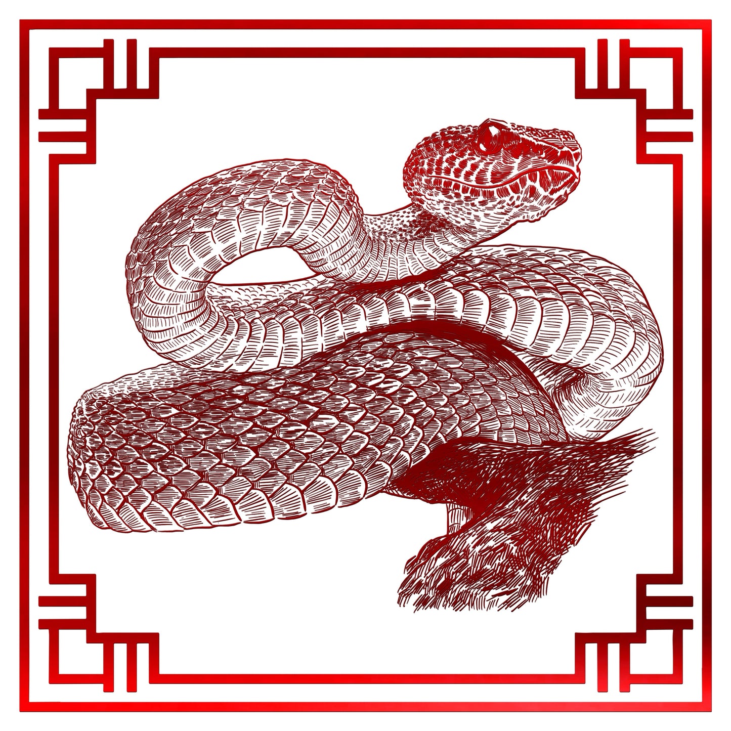 Chinese Zodiac Holographic Sticker - 06 - Snake Decorative Stickers JoyousJoyfulJoyness