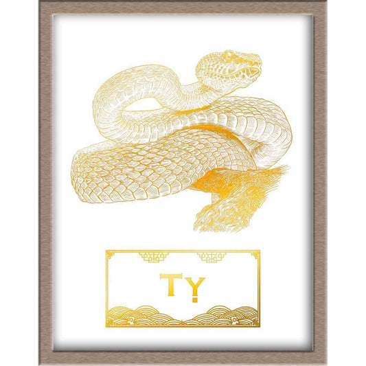 Vietnamese Zodiac Foiled Print - 06 - Snake Posters, Prints, & Visual Artwork JoyousJoyfulJoyness 