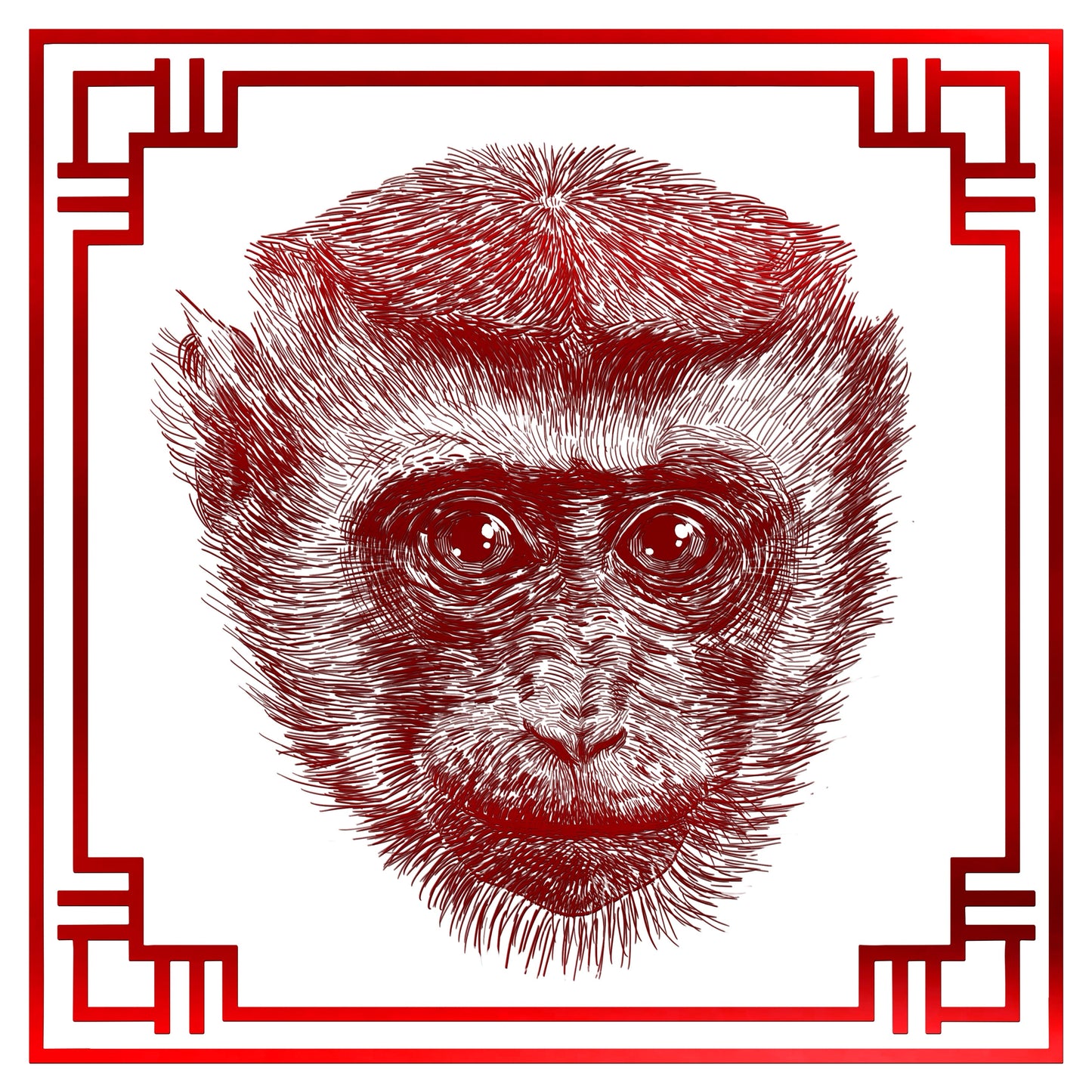 Chinese Zodiac Holographic Sticker - 09 - Monkey Decorative Stickers JoyousJoyfulJoyness