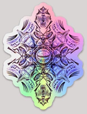 Asian Food Mandala Holographic Sticker Decorative Stickers JoyousJoyfulJoyness