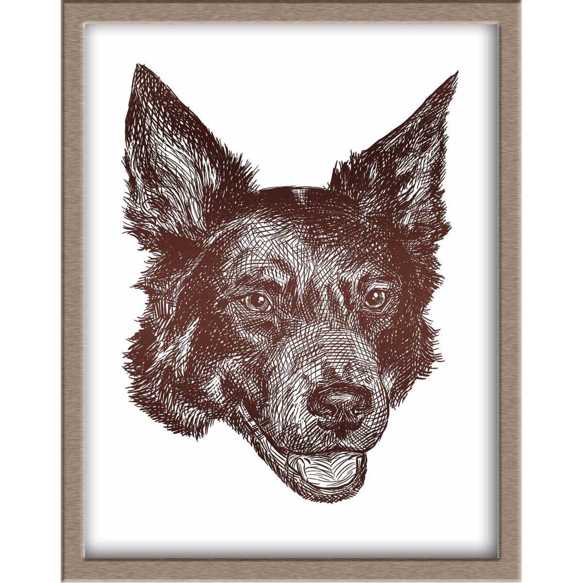 Gentle Dog Foiled Print (Baxter) Posters, Prints, & Visual Artwork JoyousJoyfulJoyness 