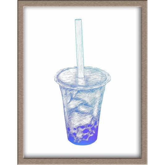 Boba Milk Tea Foiled Print Posters, Prints, & Visual Artwork JoyousJoyfulJoyness