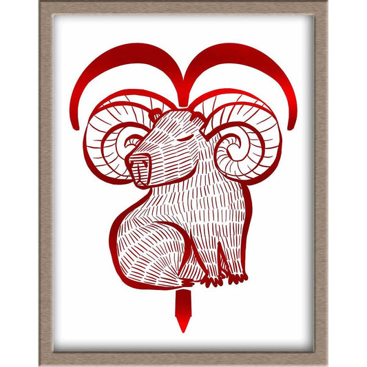 Capybara Zodiac Foiled Print - 01 - Aries Posters, Prints, & Visual Artwork JoyousJoyfulJoyness