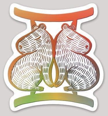 PREORDER Capybara Zodiac Holographic Sticker - 03 - Gemini Decorative Stickers JoyousJoyfulJoyness 