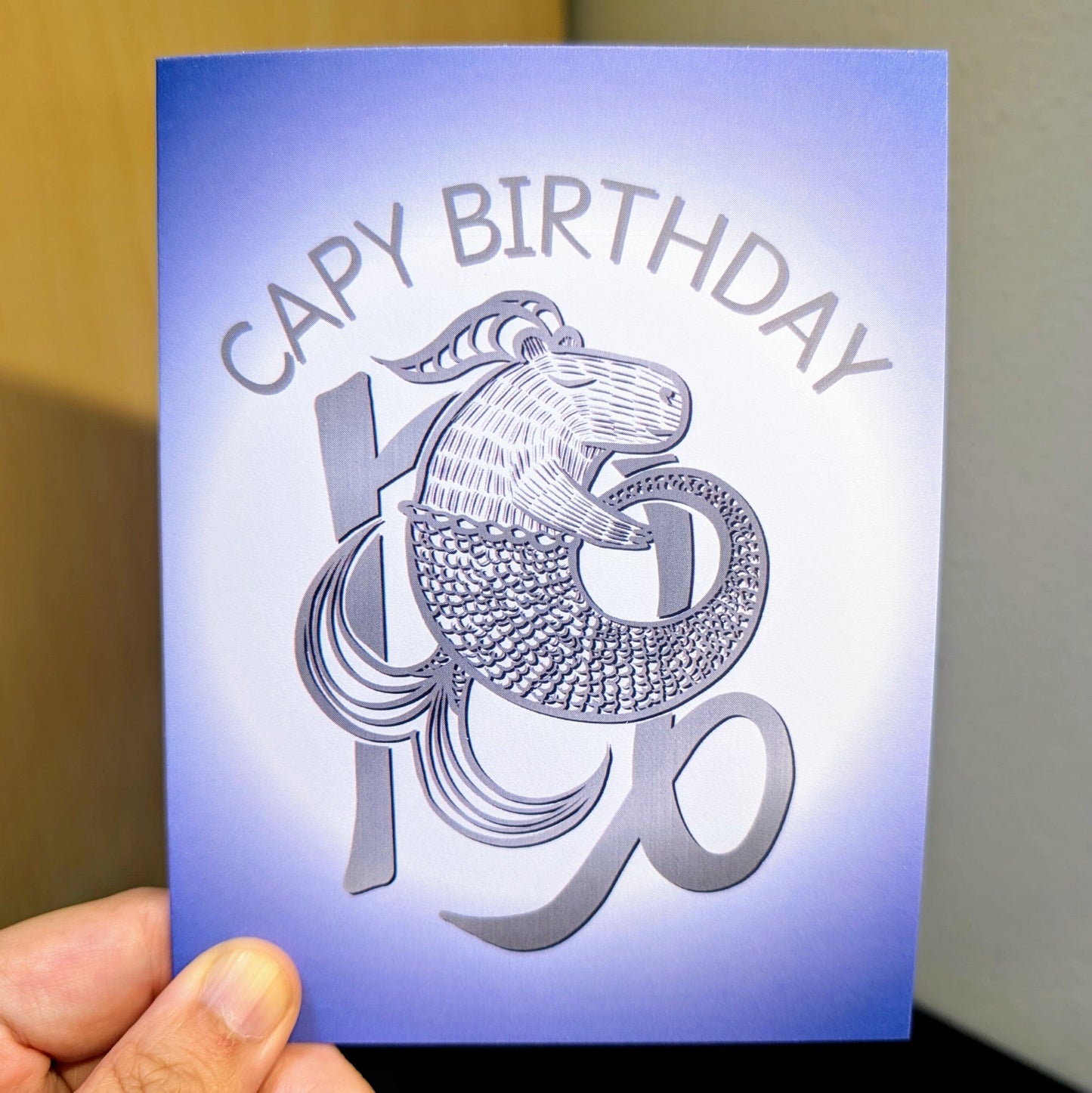 Capybara Zodiac - 10 - Capricorn Birthday Card (Limited Quantities) Greeting Card JoyousJoyfulJoyness