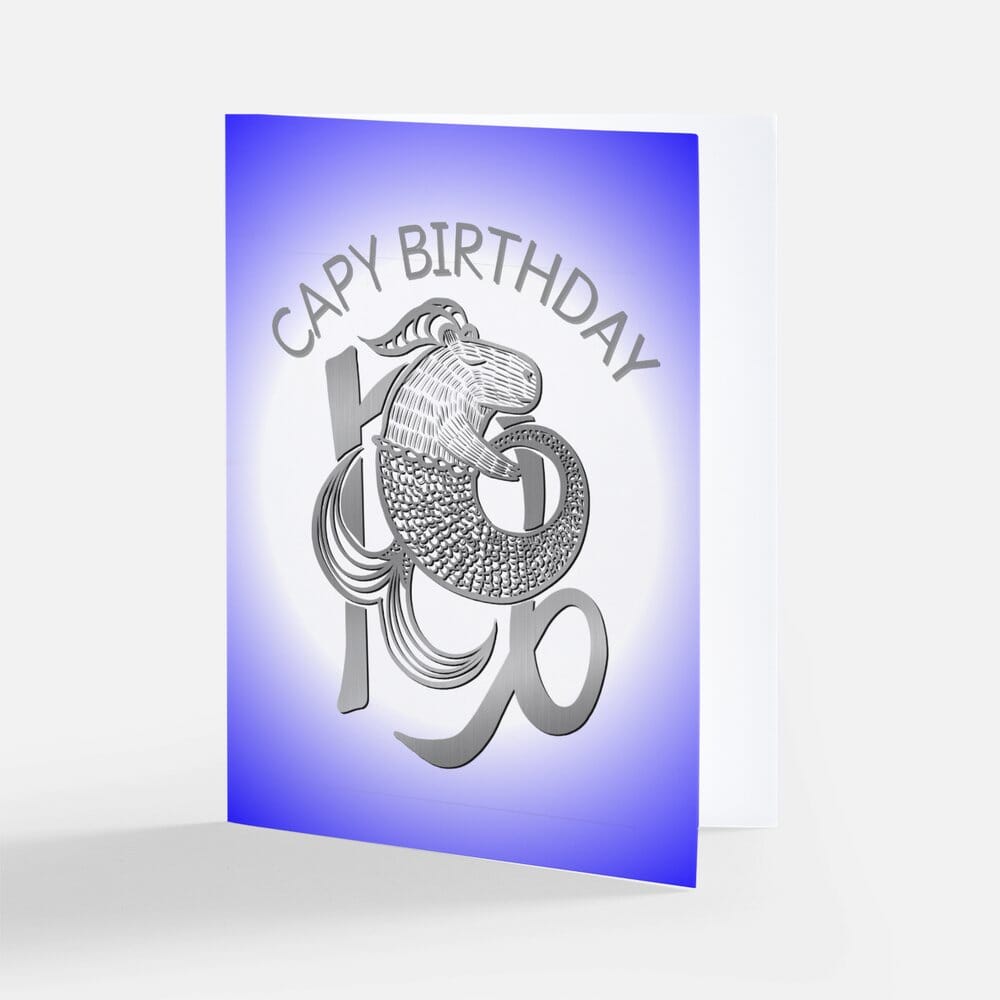 Capybara Zodiac - 10 - Capricorn Birthday Card (Limited Quantities) Greeting Card JoyousJoyfulJoyness