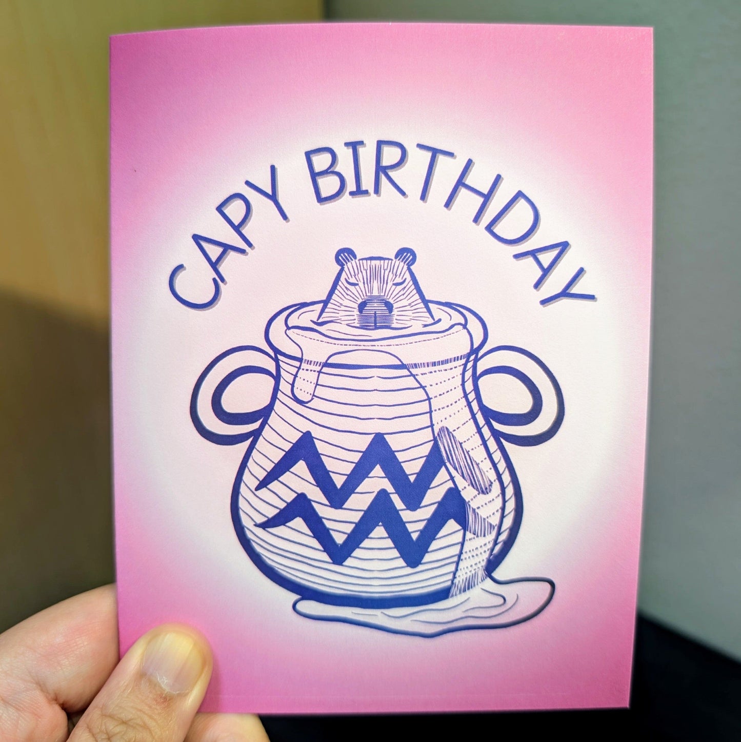 Capybara Zodiac - 11 - Aquarius Birthday Card (Limited Quantities) Greeting Card JoyousJoyfulJoyness