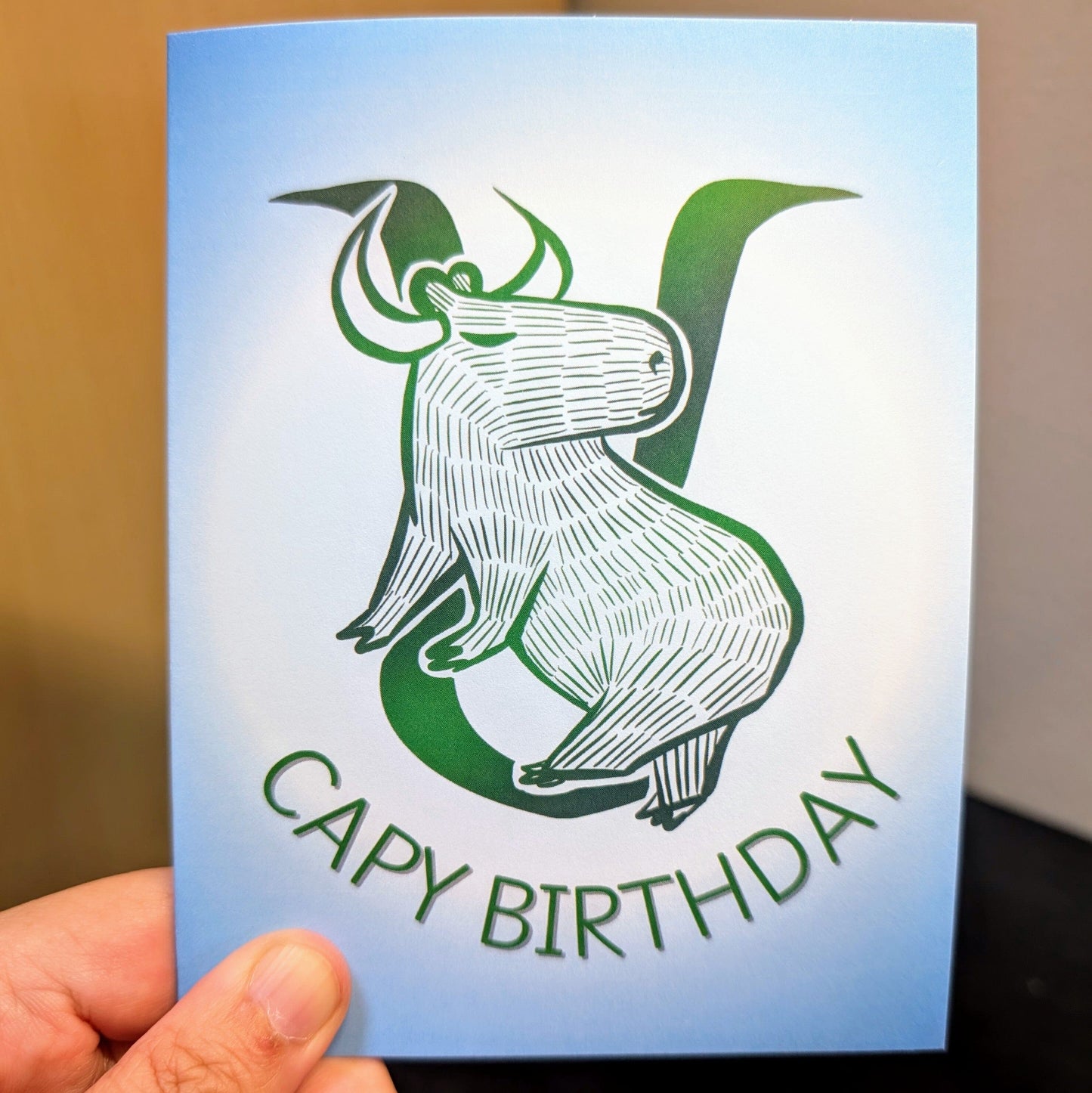 Capybara Zodiac - 02 - Taurus Birthday Card (Limited Quantities) Greeting Card JoyousJoyfulJoyness