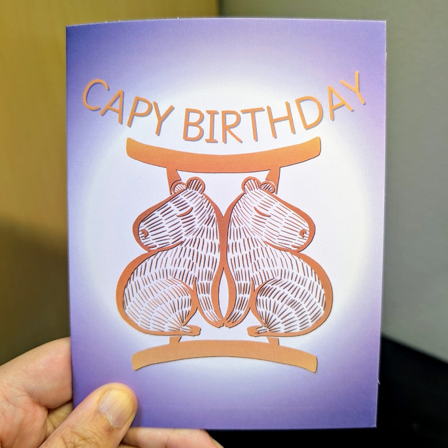 Capybara Zodiac - 03 - Gemini Birthday Card (Limited Quantities) Greeting Card JoyousJoyfulJoyness