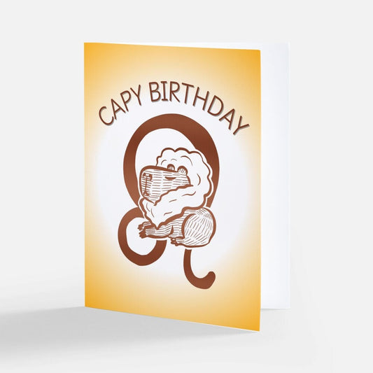 Capybara Zodiac - 05 - Leo Birthday Card (Limited Quantities) Greeting Card JoyousJoyfulJoyness
