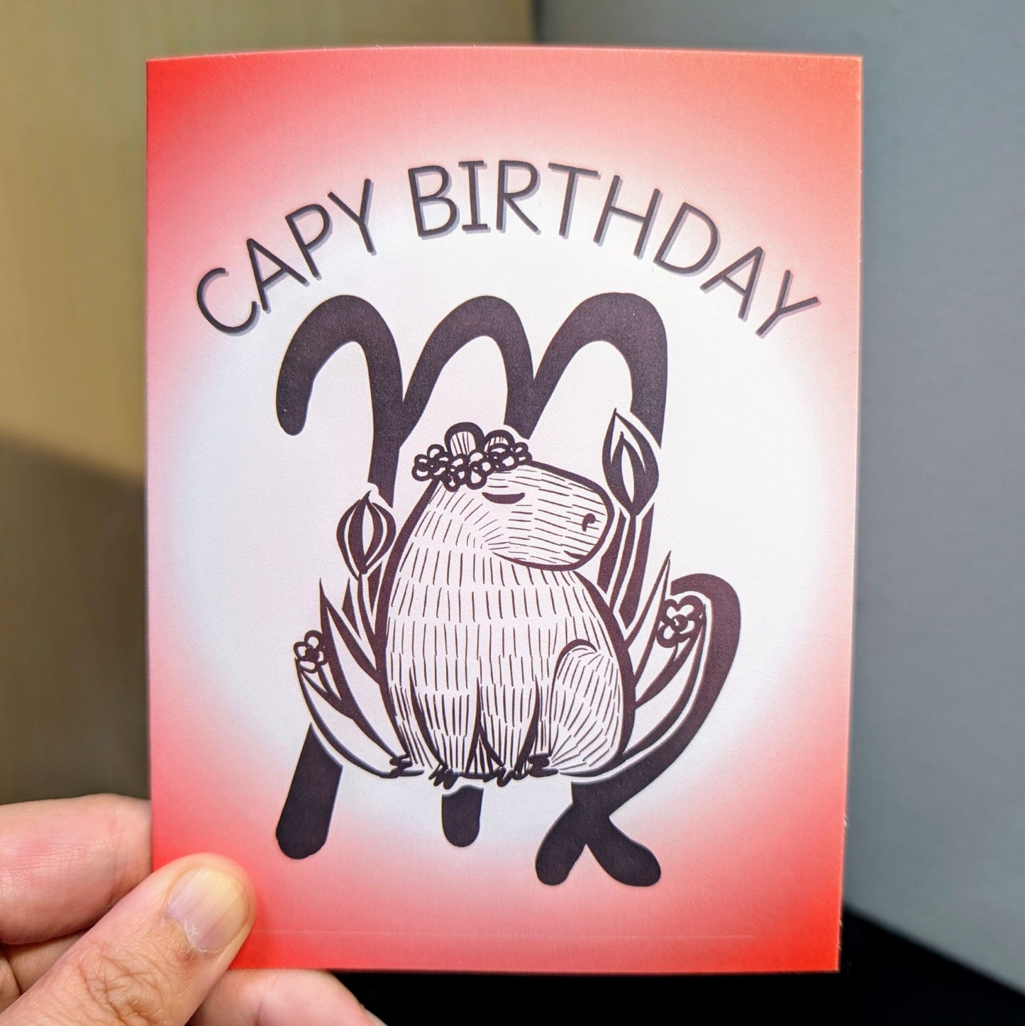 Capybara Zodiac - 06 - Virgo Birthday Card (Limited Quantities) Greeting Card JoyousJoyfulJoyness