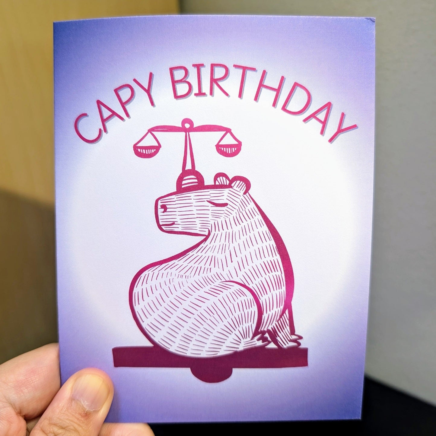 Capybara Zodiac - 07 - Libra Birthday Card (Limited Quantities) Greeting Card JoyousJoyfulJoyness
