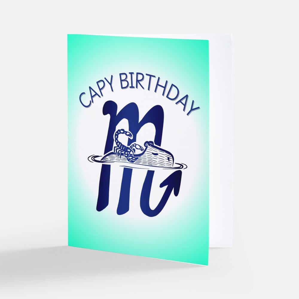 Capybara Zodiac - 08 - Scorpio Birthday Card (Limited Quantities) Greeting Card JoyousJoyfulJoyness