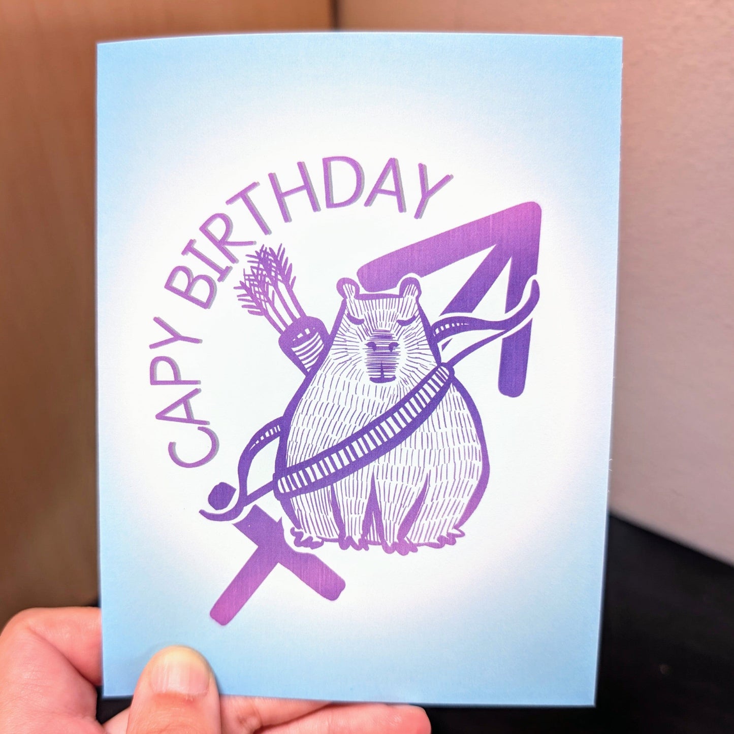 Capybara Zodiac - 09 - Sagittarius Birthday Card (Limited Quantities) Greeting Card JoyousJoyfulJoyness