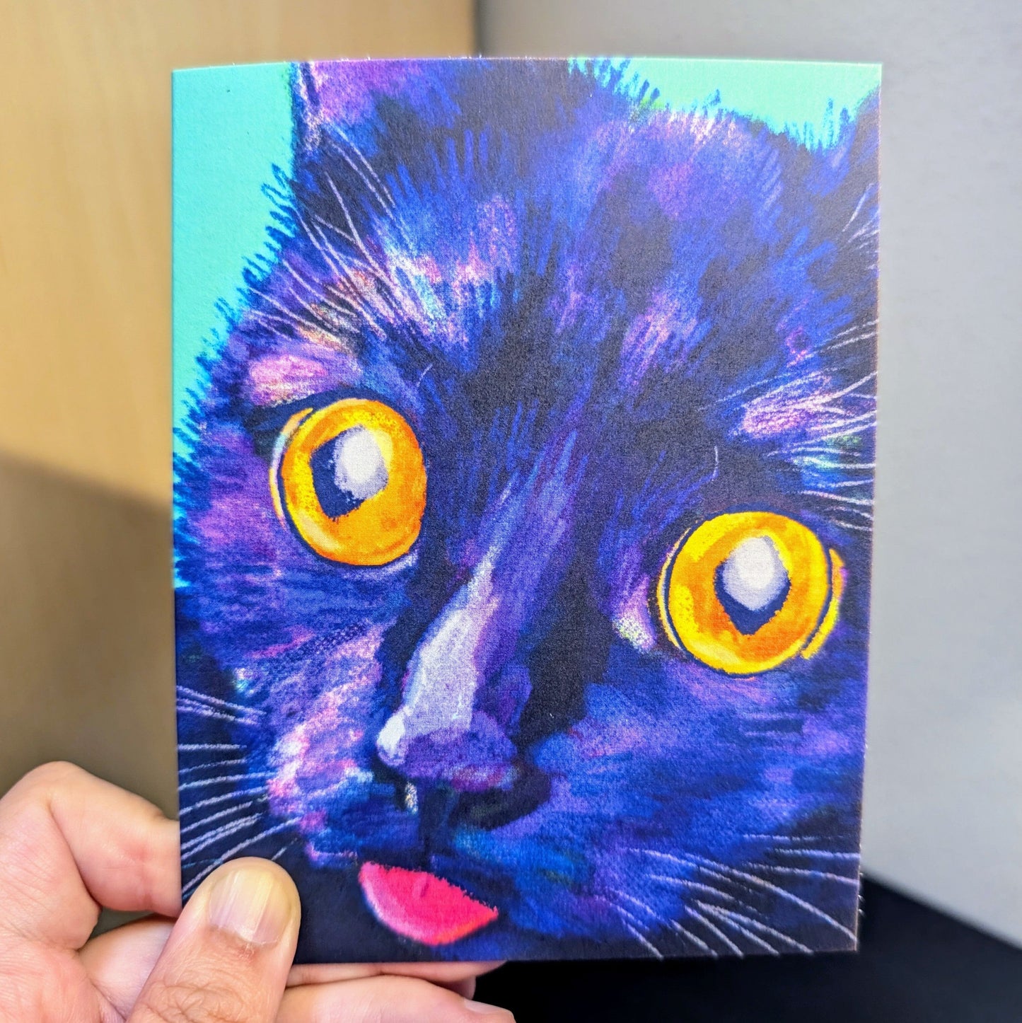 Close Encounters Collection - Cat-atonic Greeting Card - Blank Card with a Funny Black Cat's Face (Limited Quantities) Greeting Card JoyousJoyfulJoyness