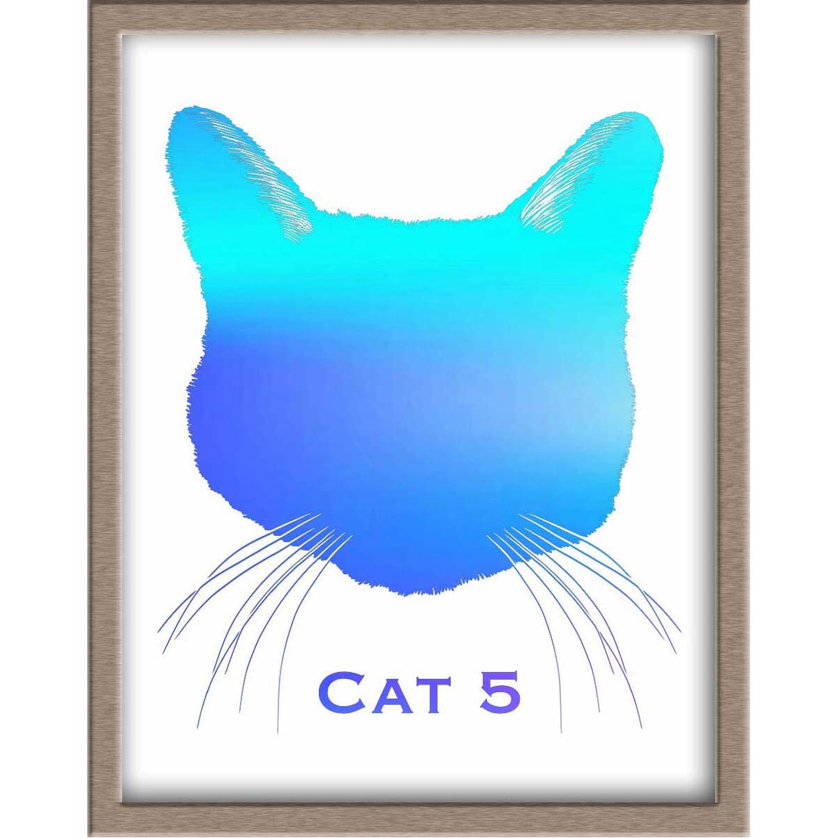 Cat Silhouette Foiled Print (Style 5) Posters, Prints, & Visual Artwork JoyousJoyfulJoyness 