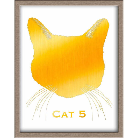 Cat Silhouette Foiled Print (Style 5) Posters, Prints, & Visual Artwork JoyousJoyfulJoyness 