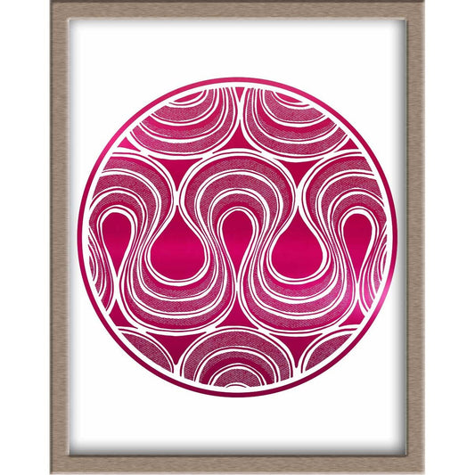 Waves Foiled Print | Abstract Drawing in a Circle Posters, Prints, & Visual Artwork JoyousJoyfulJoyness