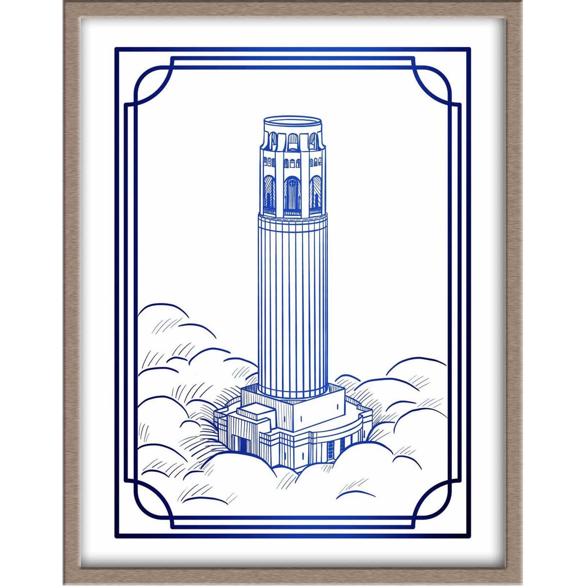 San Francisco's Coit Tower Landmark Foiled Print Posters, Prints, & Visual Artwork JoyousJoyfulJoyness