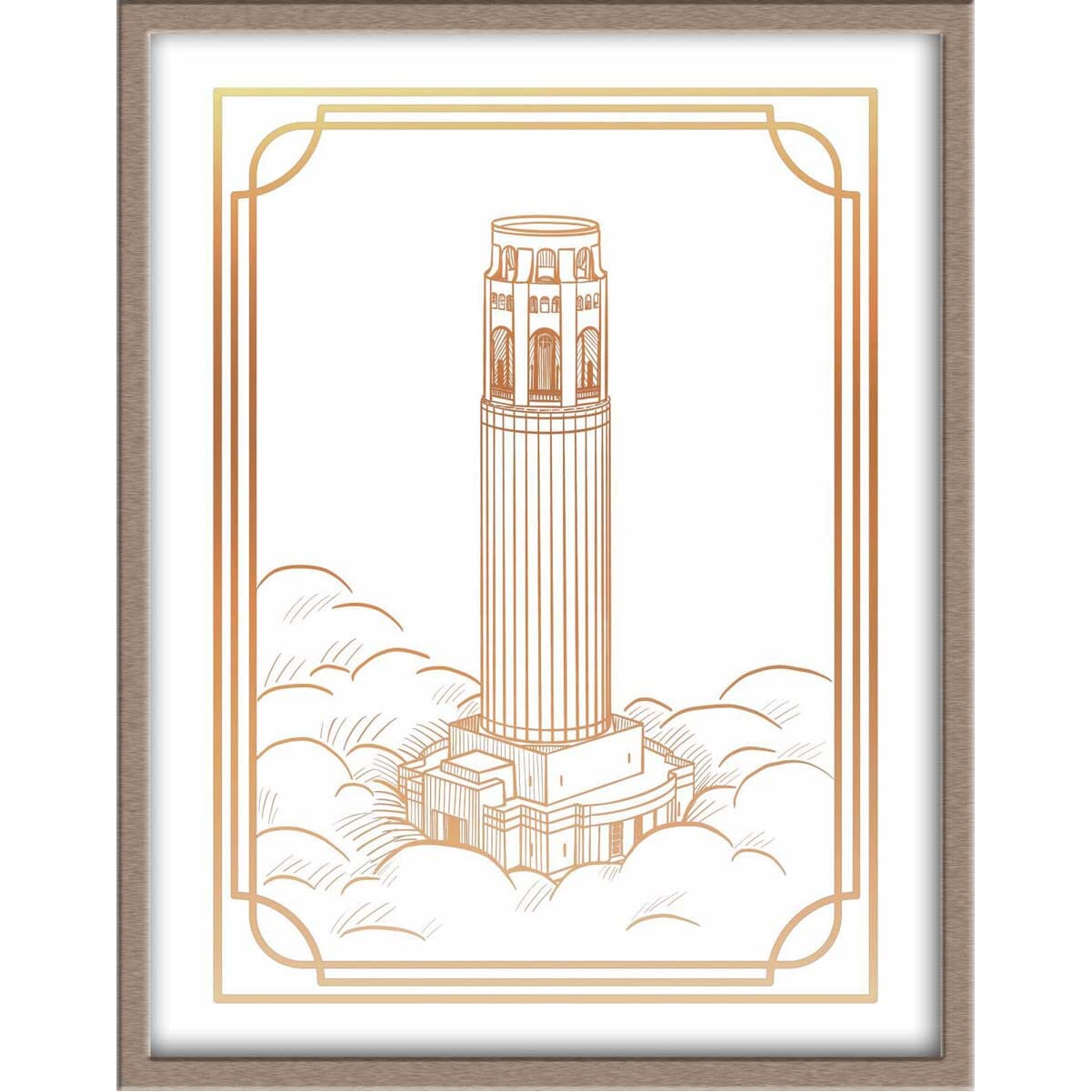 San Francisco's Coit Tower Landmark Foiled Print Posters, Prints, & Visual Artwork JoyousJoyfulJoyness