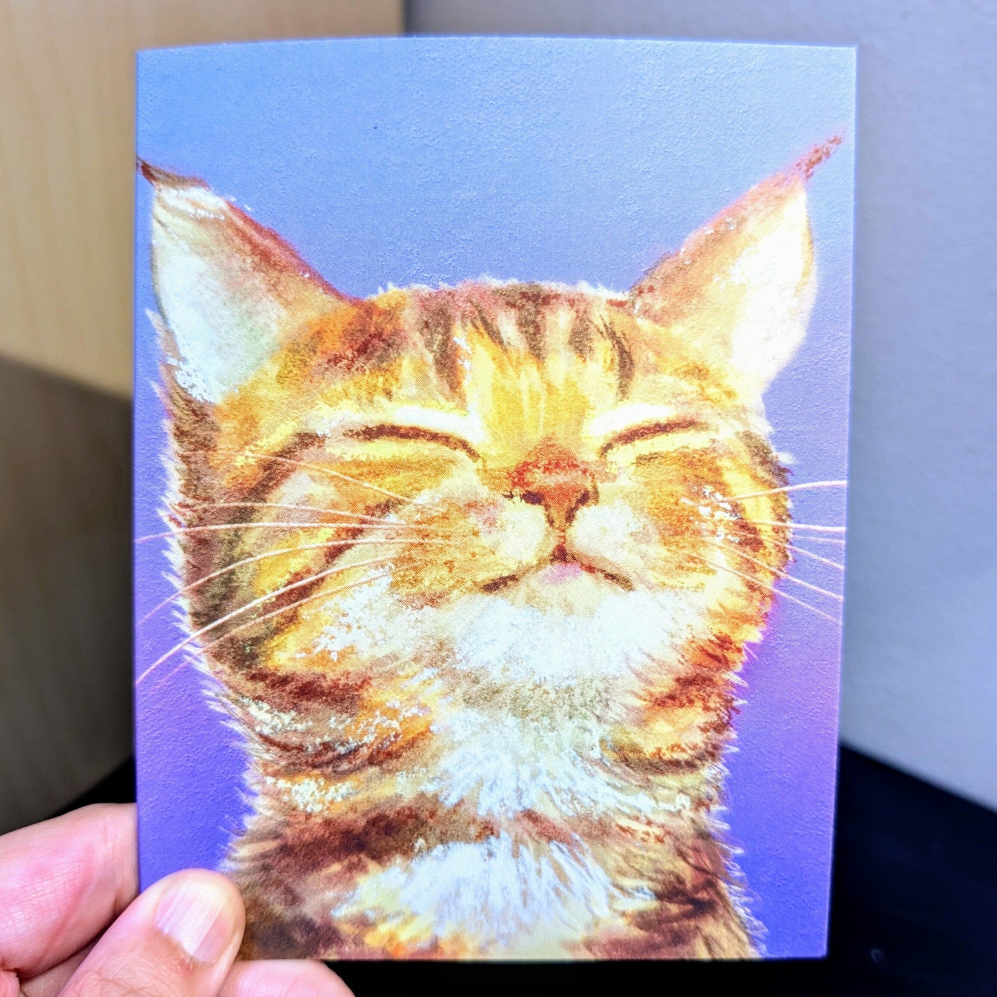 Close Encounters Collection - Content Kitty Greeting Card - Blank Card with a Very Content Ginger Cat (Limited Quantities) Greeting Card JoyousJoyfulJoyness