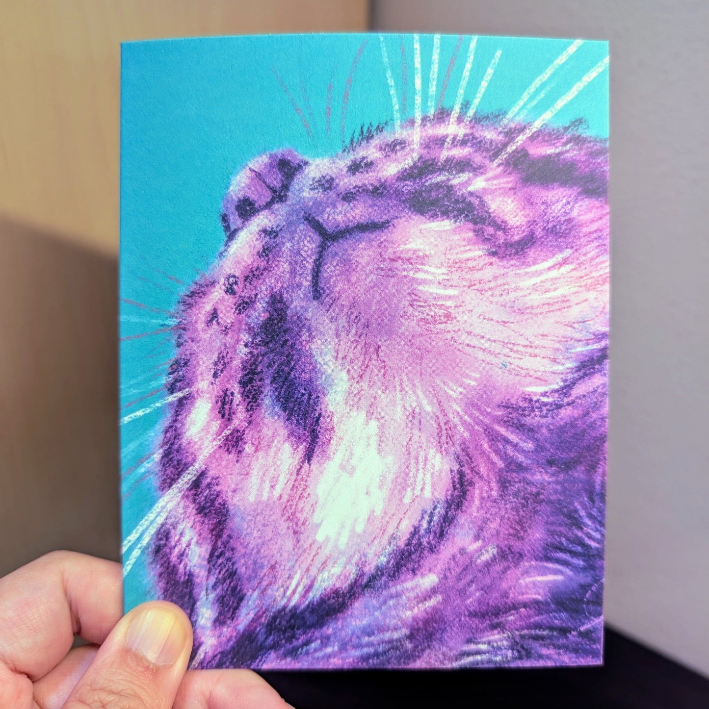 Close Encounters Collection - Double Chin Greeting Card - Blank Card with a Cute View of a Cat's Chin (Limited Quantities) Greeting Card JoyousJoyfulJoyness