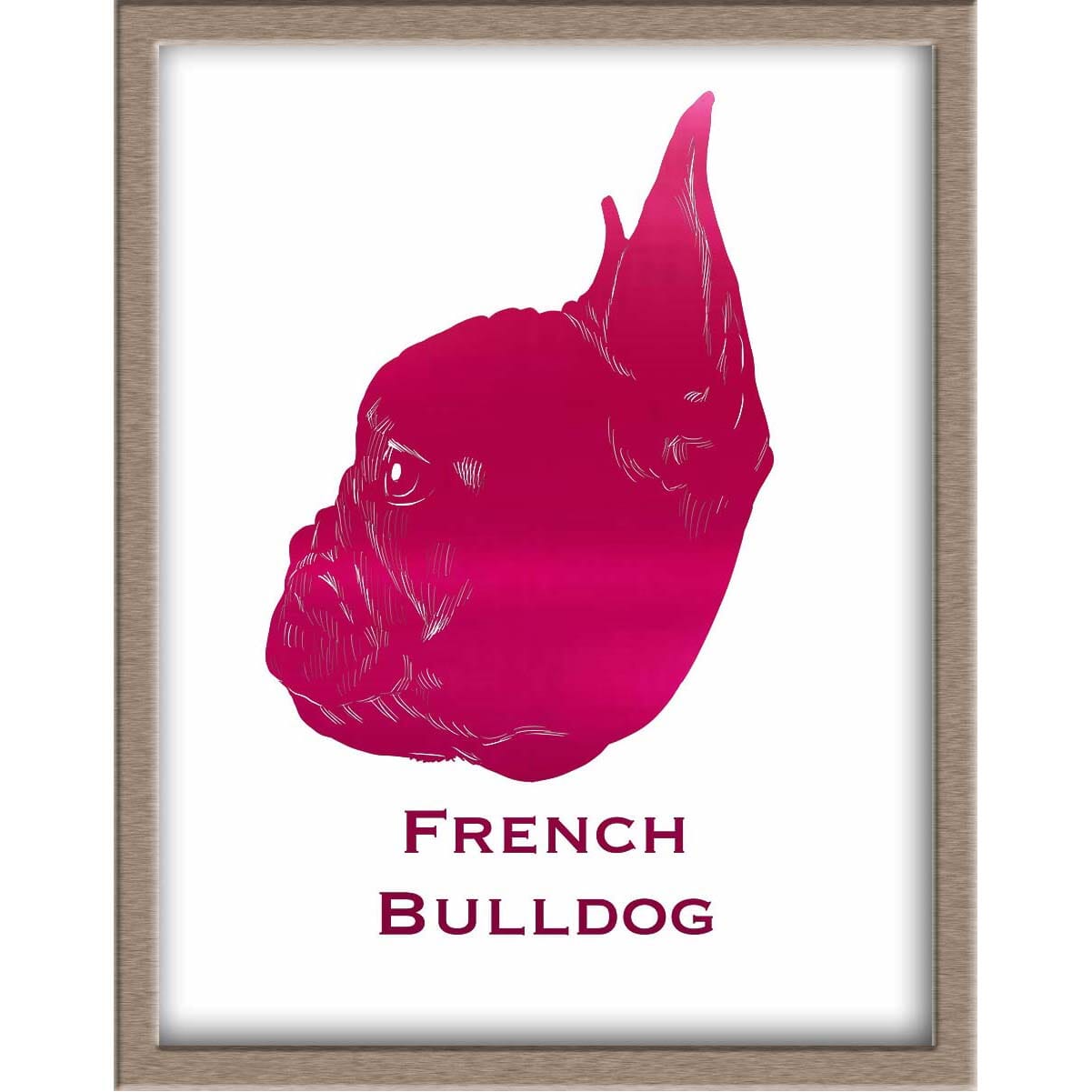 French Bulldog Silhouette Foiled Print Posters, Prints, & Visual Artwork JoyousJoyfulJoyness