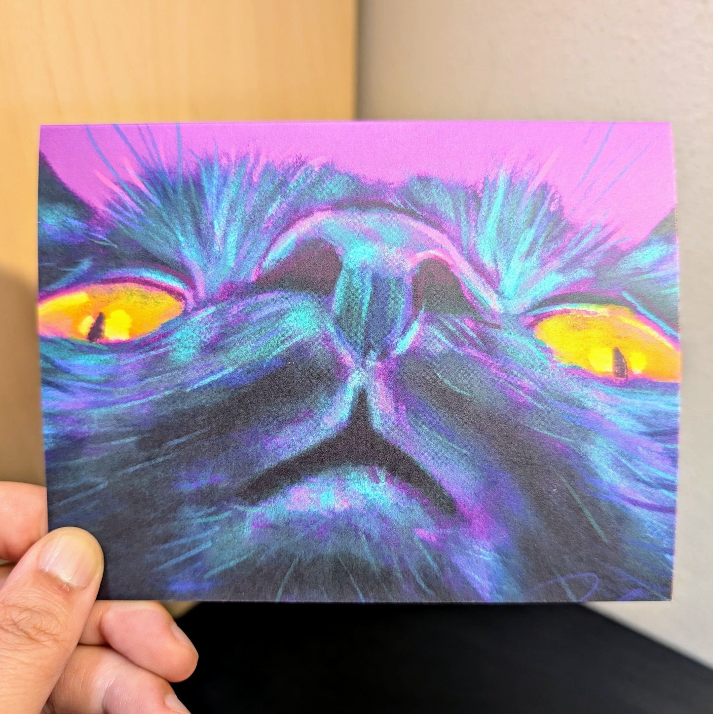 Close Encounters Collection - Golden Eyes Greeting Card - Blank Card with a Black Cat Looking Down (Limited Quantities) Greeting Card JoyousJoyfulJoyness