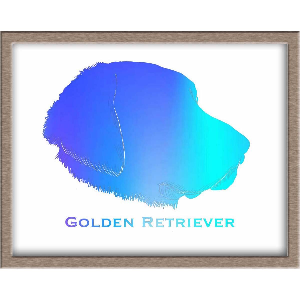 Golden Retriever Silhouette Foiled Print Posters, Prints, & Visual Artwork JoyousJoyfulJoyness