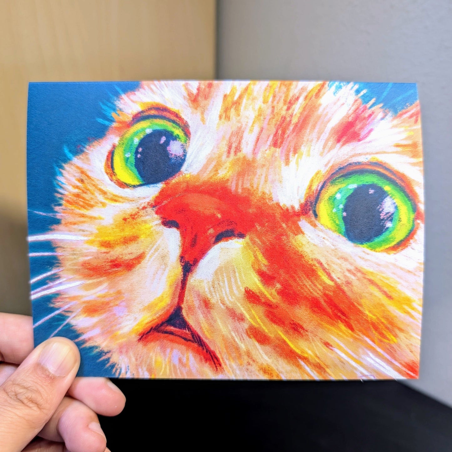 Close Encounters Collection - Green Eyes Greeting Card - Blank Card with a Ginger Cat with Sparkling Green Eyes (Limited Quantities) Greeting Card JoyousJoyfulJoyness