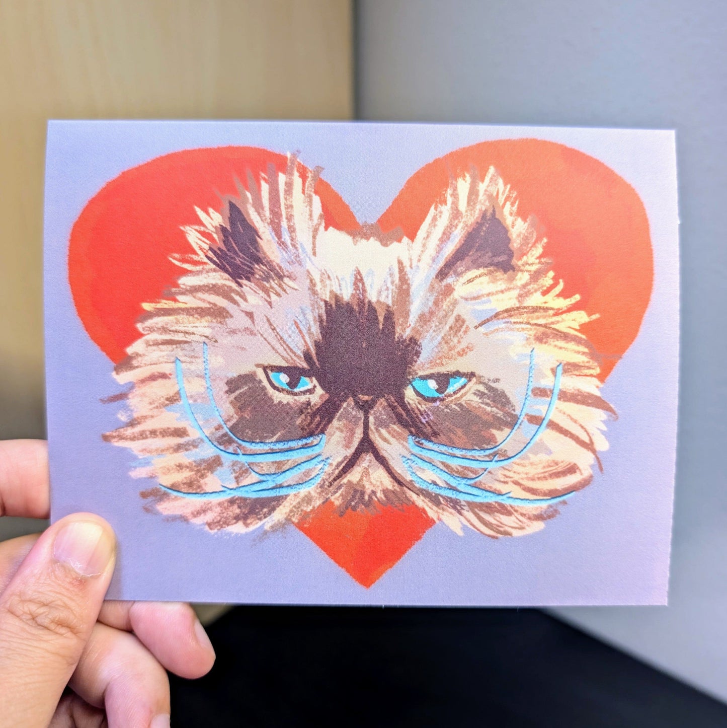 Grumpy Valentine Greeting Card - Blank Card with a Grumpy Cat and a Heart (Limited Quantities) Greeting Card JoyousJoyfulJoyness