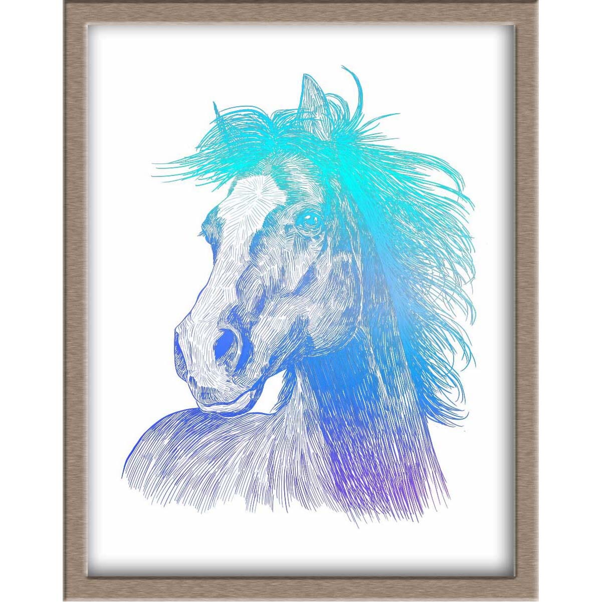 Horse Foiled Print Posters, Prints, & Visual Artwork JoyousJoyfulJoyness