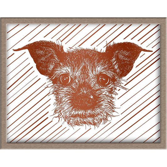 Scruffy Dog Portrait Foiled Print (Luna) Posters, Prints, & Visual Artwork JoyousJoyfulJoyness
