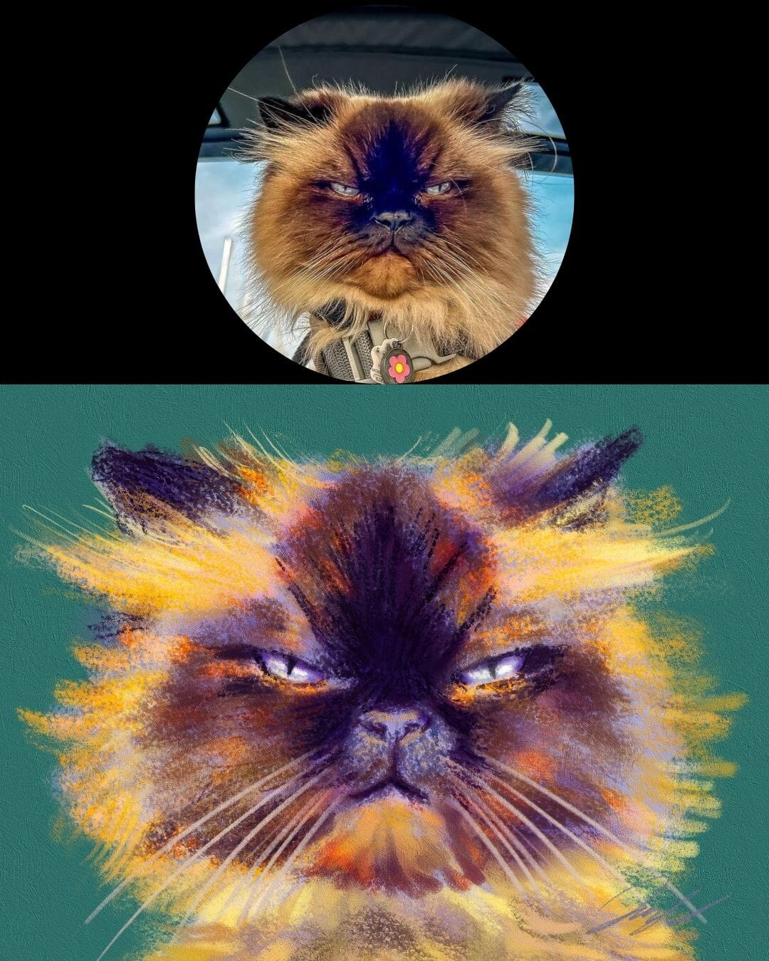 Custom Painted Pet Portraits - Physical Print Order Posters, Prints, & Visual Artwork JoyousJoyfulJoyness