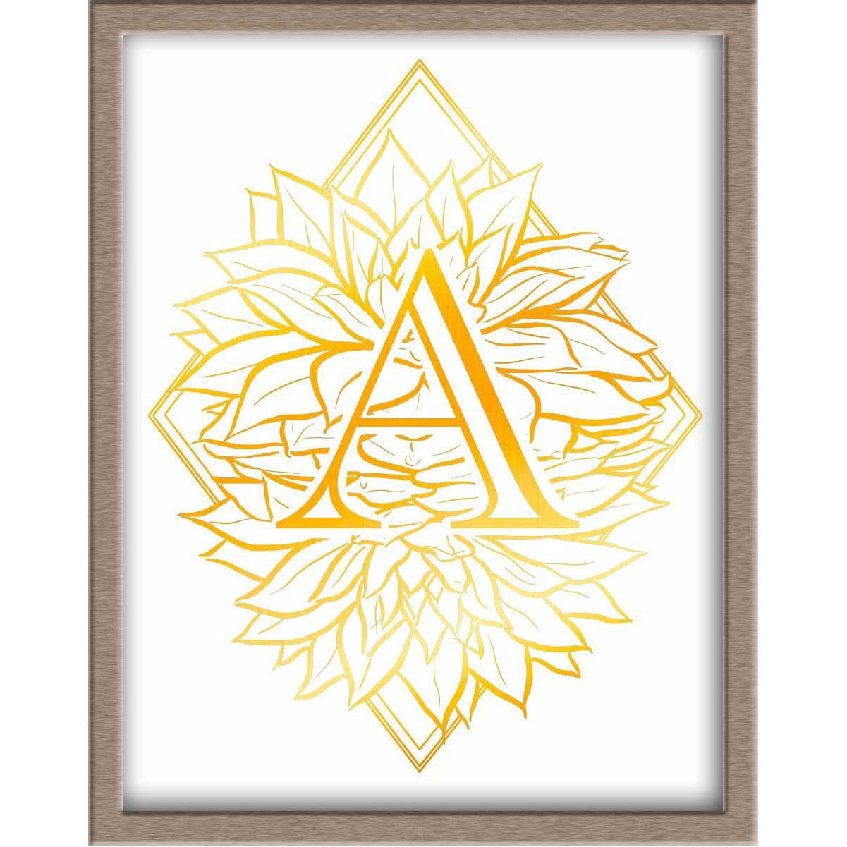 Succulent Monogram Foiled Print Posters, Prints, & Visual Artwork JoyousJoyfulJoyness