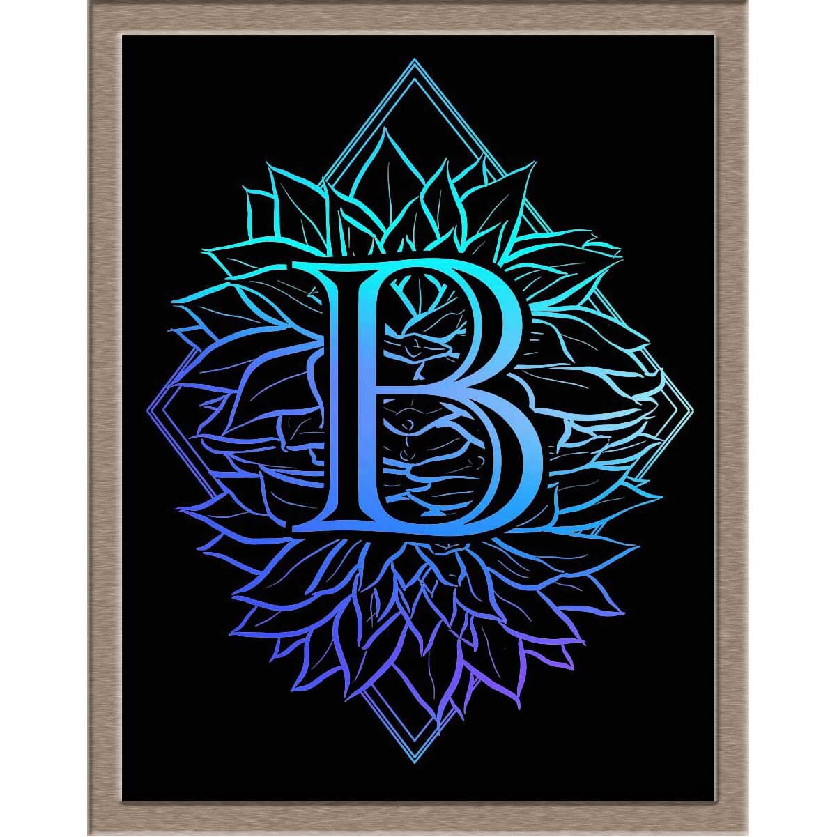 Succulent Monogram Foiled Print Posters, Prints, & Visual Artwork JoyousJoyfulJoyness
