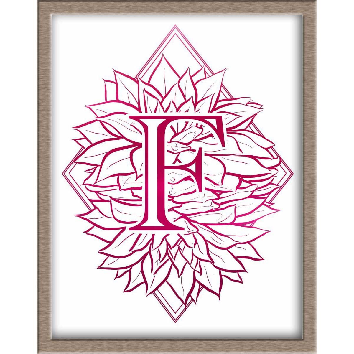 Succulent Monogram Foiled Print Posters, Prints, & Visual Artwork JoyousJoyfulJoyness