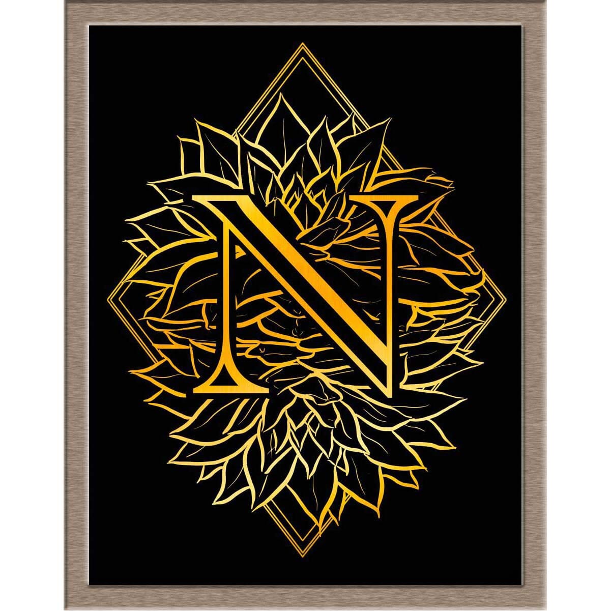 Succulent Monogram Foiled Print Posters, Prints, & Visual Artwork JoyousJoyfulJoyness