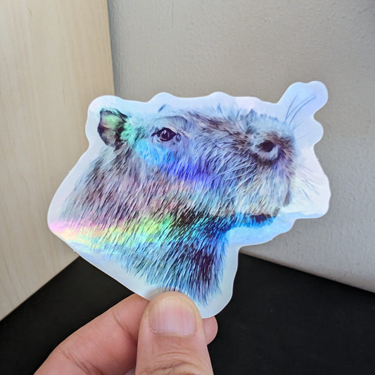 Capybara Holographic Sticker Decorative Stickers JoyousJoyfulJoyness