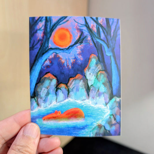 Capybara Among the Rocks Non-Holographic Matte Sticker Decorative Stickers JoyousJoyfulJoyness