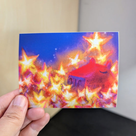 Capybara Among the Stars Non-Holographic Matte Sticker Decorative Stickers JoyousJoyfulJoyness