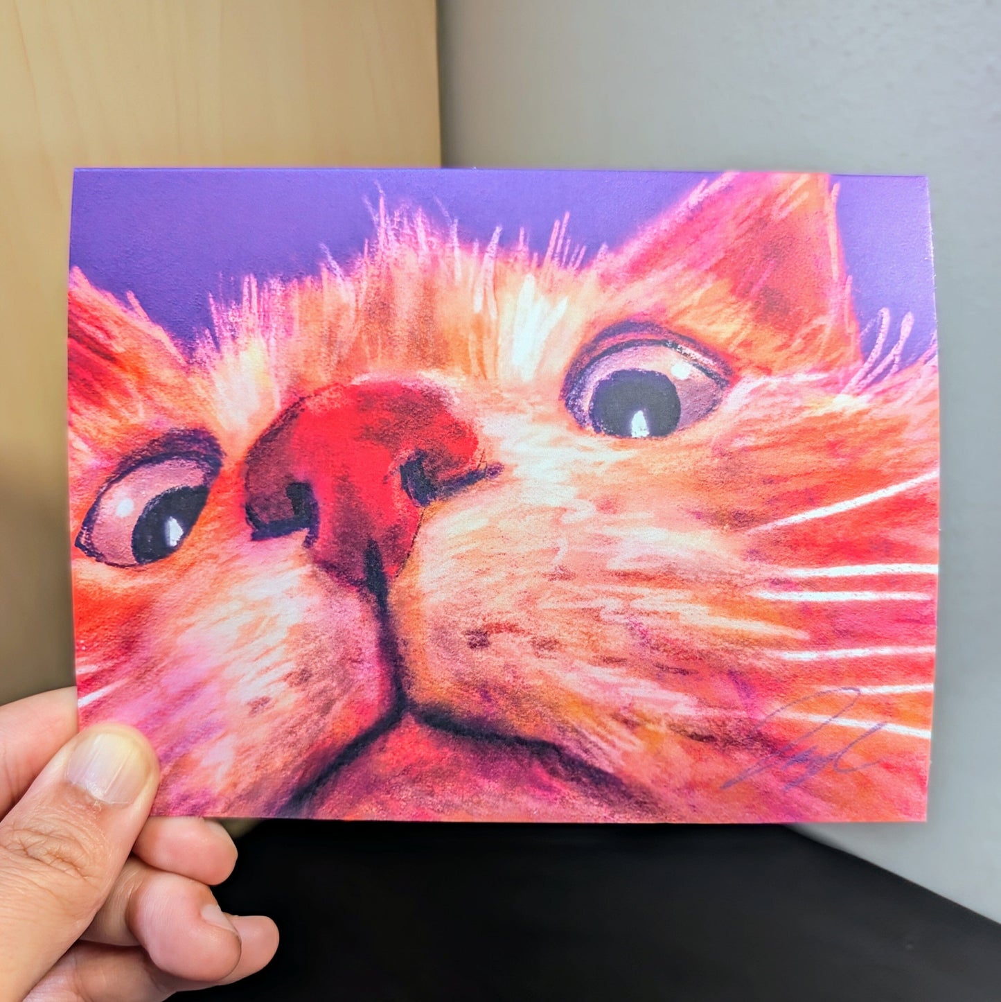 Close Encounters Collection - "Peekaboo" Greeting Card - Blank Card with an Orange Cat Peeking (Limited Quantities) Greeting Card JoyousJoyfulJoyness