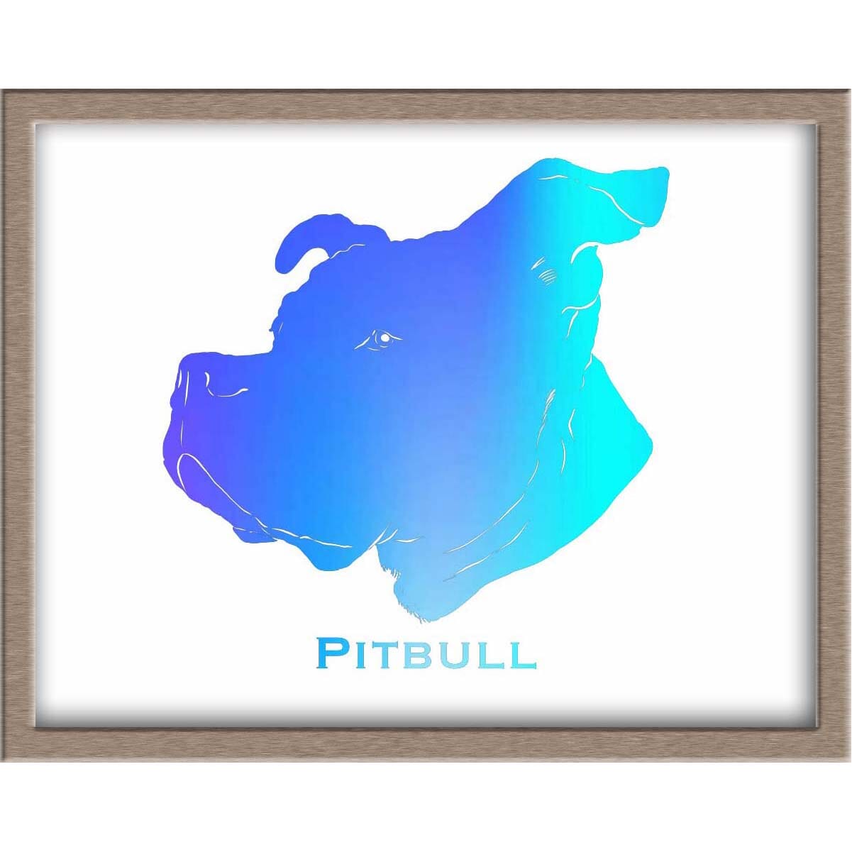 Pitbull Silhouette Foiled Print Posters, Prints, & Visual Artwork JoyousJoyfulJoyness 