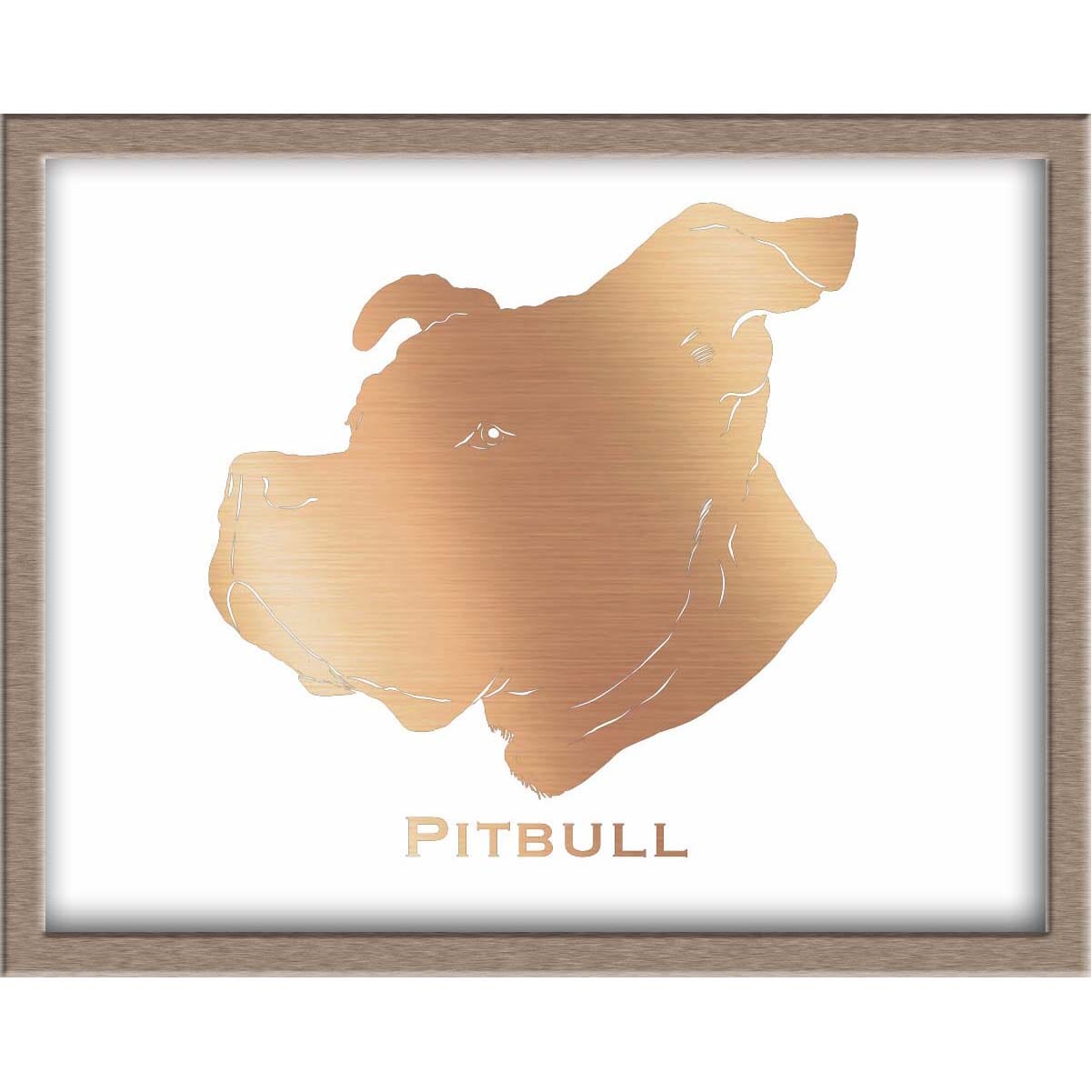 Pitbull Silhouette Foiled Print Posters, Prints, & Visual Artwork JoyousJoyfulJoyness