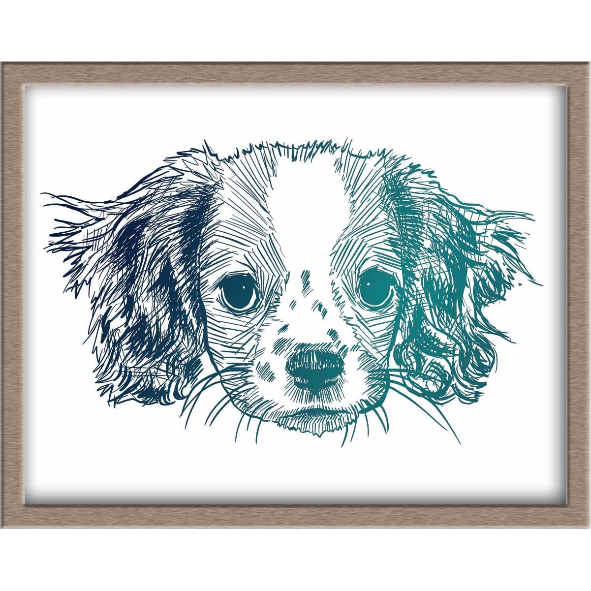 Cavalier King Charles Puppy Foiled Print (Pixel) Posters, Prints, & Visual Artwork JoyousJoyfulJoyness
