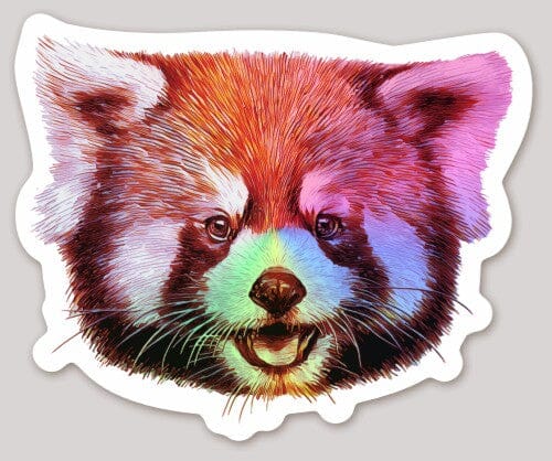 Red Panda Holographic Sticker Decorative Stickers JoyousJoyfulJoyness